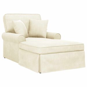 vidaXL Chaise Lounge z Fartuszkiem z poduszką Kremowy 91 x 157 x 91 cm