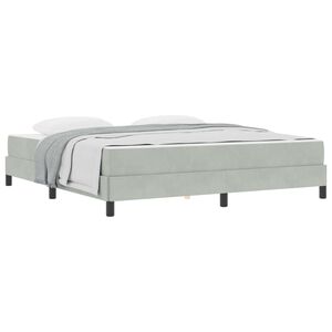 vidaXL Ł&oacute;żko sprężynowe z materacem Jasnoszary 180 x 200 cm tkanina