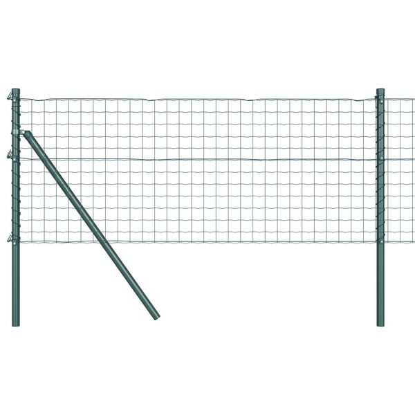 vidaXL Ogrodzenie z słupkiem Zielony 0,8 x 25 m Stal i PVC