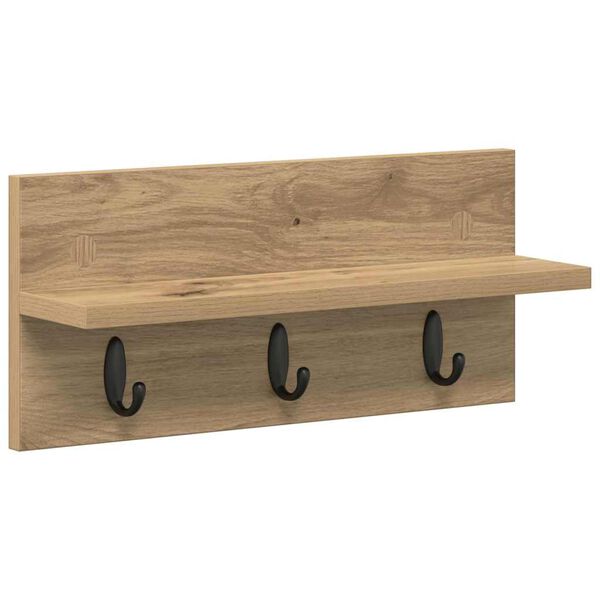 vidaXL Wieszak na płaszcze montowany na ścianie Dąb rzemieślniczy