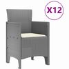 vidaXL Zestaw do jadalni w ogrodzie z poduszką 13 pcs Jasnoszary