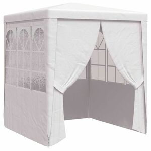 vidaXL Namiot imprezowy ze ściankami, 2,5x2,5 m, biały, 90 g/m&sup2;