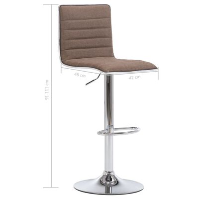 vidaXL Krzesło barowe, taupe, tapicerowane tkaniną