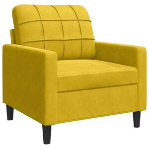 vidaXL Fotel, ż&oacute;łty, 60 cm, obity aksamitem