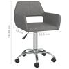 vidaXL Obrotowe krzesła stołowe, 2 szt., jasnoszare, obite tkaniną