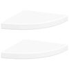 vidaXL P&oacute;łki narożne pływające 2 szt. Białe 35x35x3,8 cm MDF