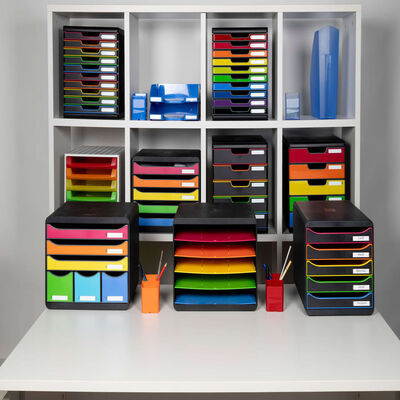 Exacompta Organizer na biurko Maxi z 6 szufladami, kolorowy