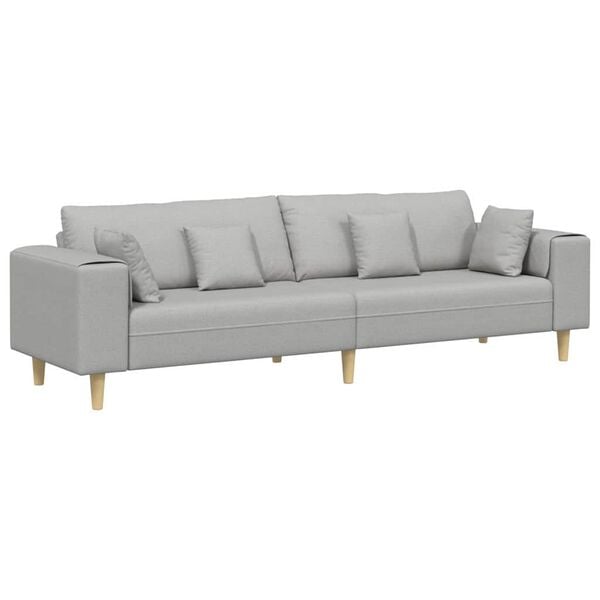 vidaXL Sofa z poduszką Szary chmur 250 x 77 x 76 cm tkanina