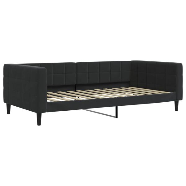 vidaXL Sofa z funkcją spania, czarna, 100x200 cm, obita aksamitem