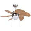vidaXL Wentylator sufitowy z lampą, 76 cm, jasnobrązowy
