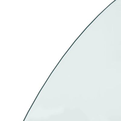vidaXL Panel kominkowy, szklany, półokrągły, 1200x600 mm