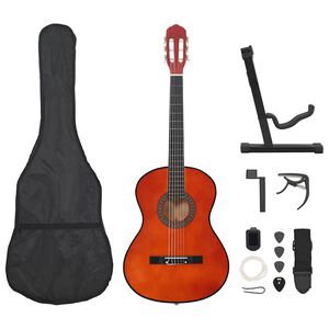 vidaXL 12-częściowy zestaw do nauki gry na gitarze klasycznej 4/4, 39"