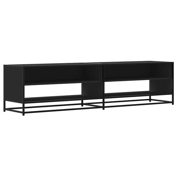 vidaXL Szafka pod TV, czarna, 180,5x40x46 cm, materiał drewnopochodny