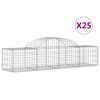 vidaXL Kosze gabionowe, 25 szt, 200x50x40/60 cm, galwanizowane żelazo