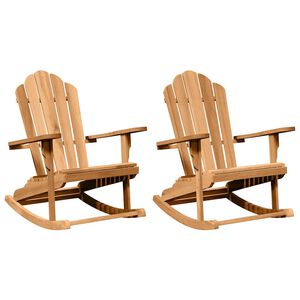 vidaXL Fotel bujany Adirondack 2 szt. Brązowy Lite drewno tekowe