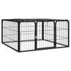 vidaXL Kojec dla psa, 4 panele, czarny, 100x50 cm, stalowy