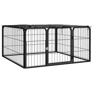 vidaXL Kojec dla psa, 4 panele, czarny, 100x50 cm, stalowy