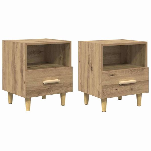 vidaXL Szafka Nocna z szufladą 2 pcs Dąb rzemieślniczy 40 x 35 x 47 cm