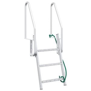 vidaXL Drabinka dokowa 3-stopniowa srebrny 58 x 77 x 144 cm Aluminium
