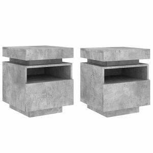 vidaXL Szafki nocne z LED, 2 szt., szarość betonu, 40x39x48,5 cm
