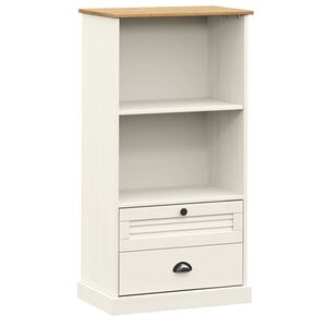 vidaXL Szafka na książki VIGO, biała, 60x35x114,5 cm, drewno sosnowe