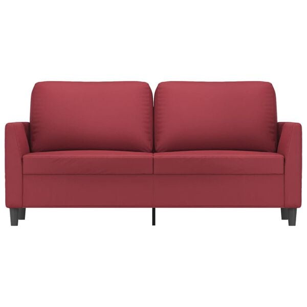 vidaXL 2-osobowa sofa, winna czerwień, 140 cm, sztuczna sk&oacute;ra