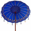 vidaXL Baliński Parasol 260 Niebieski 180-190 cm Bawełna i lite drewno