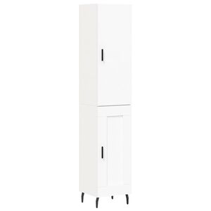 vidaXL Wysoka szafka, biała, 34,5x34x180 cm, materiał drewnopochodny