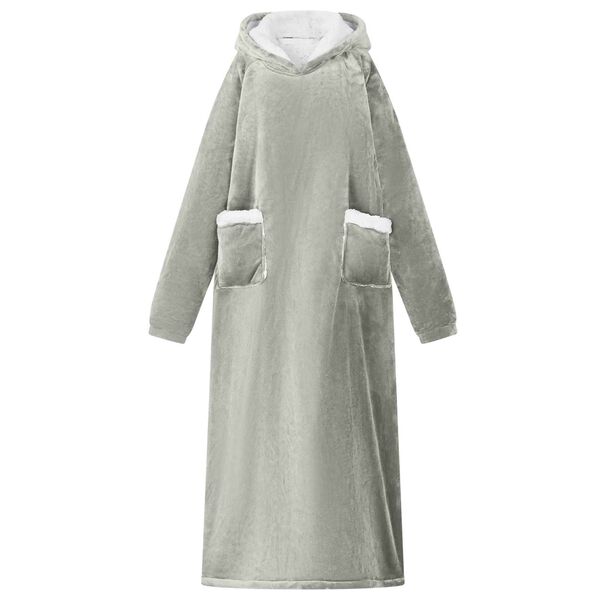 vidaXL Bluza-koc Szary L Fleece i Flanela