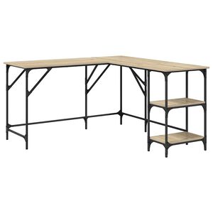 vidaXL Biurko, dąb sonoma, 139x139x75 cm, materiał drewnopochodny