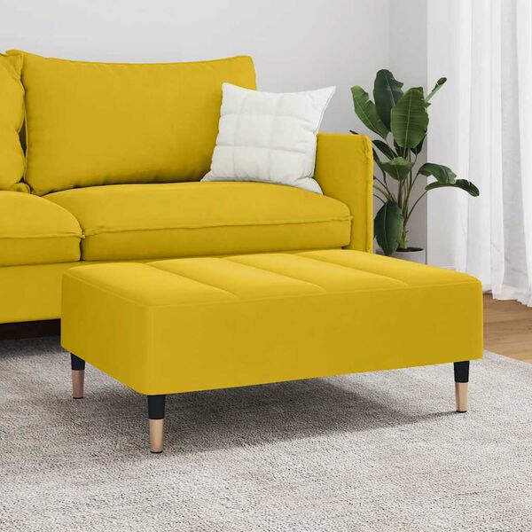 vidaXL Podnóżek, żółty, 77x55x31 cm, aksamit