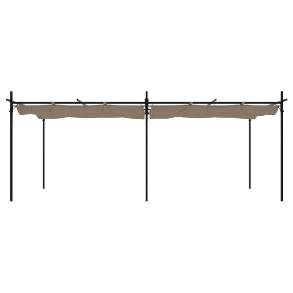 vidaXL Pergola ze zwijanym dachem, taupe, 589x292x230 cm