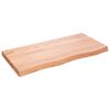 vidaXL Blat do łazienki, jasnobrązowy, 100x50x(2-6) cm, lite drewno