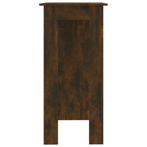 vidaXL Stolik barowy z p&oacute;łkami, przydymiony dąb, 102x50x103,5 cm