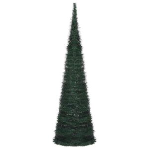 vidaXL Choinka with LED String Lights Zielony 150 x 150 cm PVC