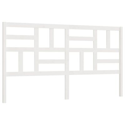vidaXL Wezgłowie łóżka, białe, 206x4x104 cm, lite drewno sosnowe