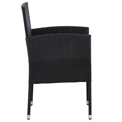 vidaXL Krzesła ogrodowe, 4 szt., czarne, polirattan