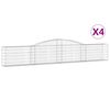 vidaXL Kosze gabionowe, 4 szt, 400x30x60/80 cm, galwanizowane żelazo