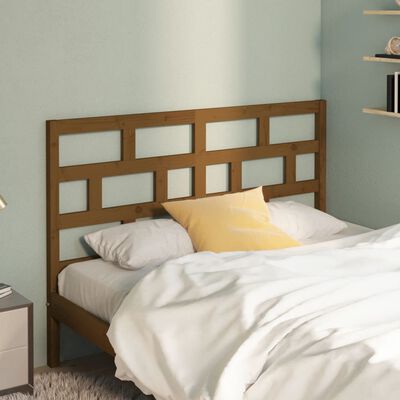 vidaXL Wezgłowie łóżka, brązowe, 146x4x100 cm, lite drewno sosnowe