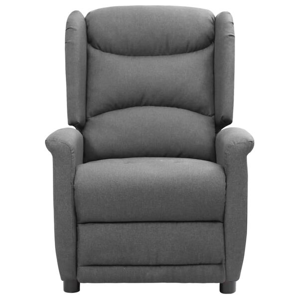 vidaXL Fotel rozkładany, jasnoszary, tapicerowany tkaniną