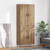 vidaXL Highboard 2 pcs Dąb rzemieślniczy Drewno inżynieryjne i szkło