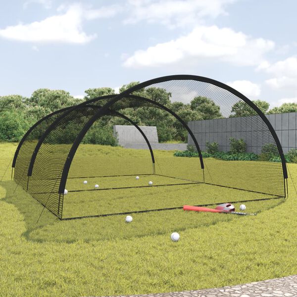 vidaXL Siatka do treningu uderzeń w baseballu, czarna, 500x400x250 cm