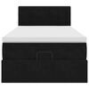 vidaXL Ł&oacute;żko Ottoman z materacem i LED, czarny, 80x200cm, aksamit