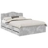 vidaXL Ramka ł&oacute;żka Betonowy szary 140 x 190 cm Drewno inżynieryjne