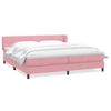 vidaXL Ł&oacute;żko typu Box Spring z materacami R&oacute;żowy 180x220 cm Aksamit