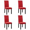 vidaXL Krzesła stołowe, 4 szt., winna czerwień, obite aksamitem