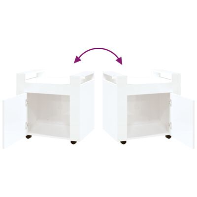 vidaXL Półka pod biurko, biały z połyskiem, 60x45x60 cm