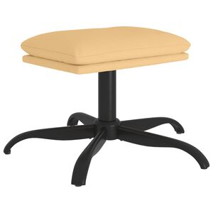 vidaXL Podnóżek, kremowy, 60x60x36 cm, tapicerowany mikrofibrą