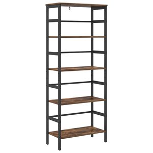 vidaXL P&oacute;łka na książki 4 poziomy 60 x 29,5 x 149 cm Dąb wędzony