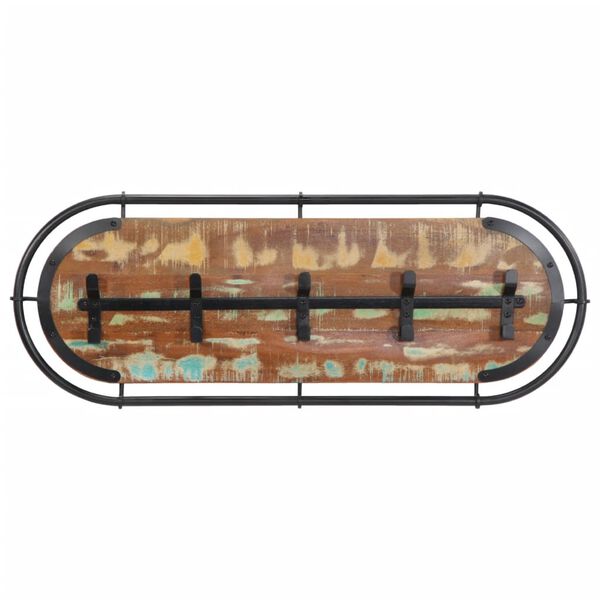 vidaXL Wieszak na płaszcze, z 5 haczykami, lite drewno z odzysku